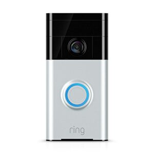 Ring Video Doorbell (1st Gen) – 720p HD video, motion activated alerts, easy installation – Satin Nickel