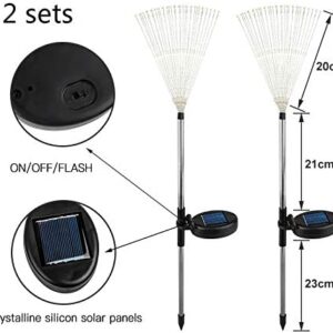 Outdoor Solar Garden Decorative Lights- 105 LED Powered 35 Copper Wires String Landscape Light-DIY Flowers Fireworks Trees for Walkway Patio Lawn Backyard,Party Decor 2 Pack (Multi -Color)